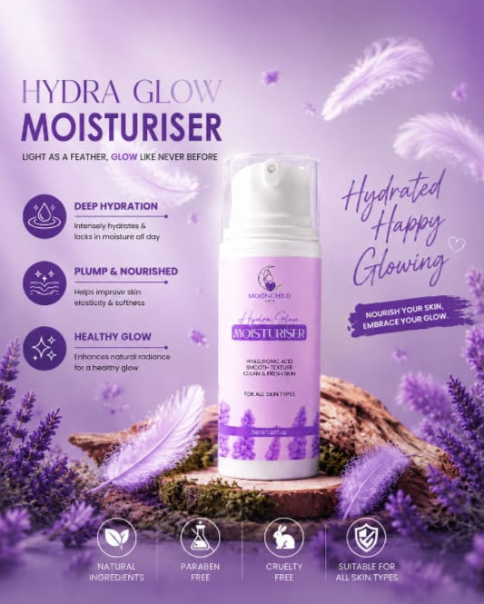 Hydra Glow Moisturiser | Hyaluronic Acid Smooth Texture Clean & Fresh Skin | For All Skin Types